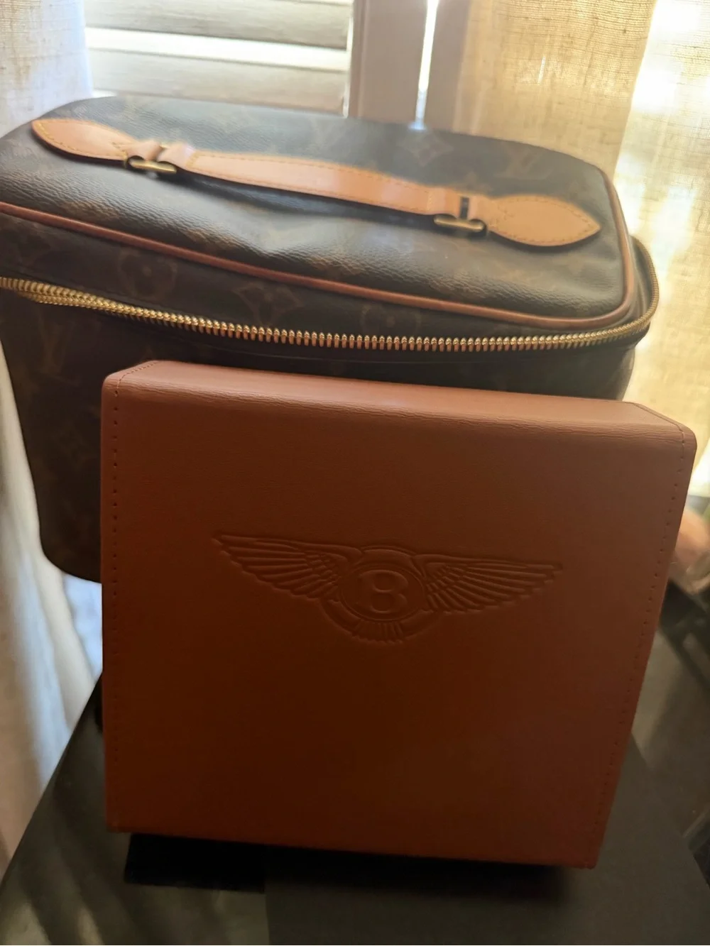 Bentley Brown Leather Key Fob Set